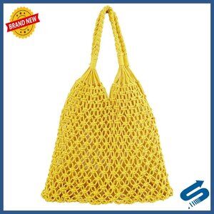 Cotton Rope Woven Shoulder Bag Large Tote Beach Travel Shopping